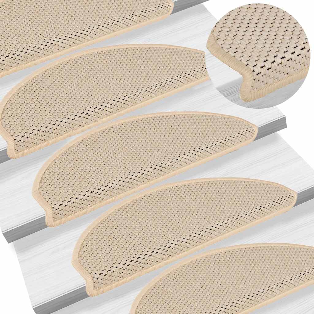 Tappeti Autoadesivi Scale Aspetto Sisal 15 pz 65x21x4cm Berbero | homemem39