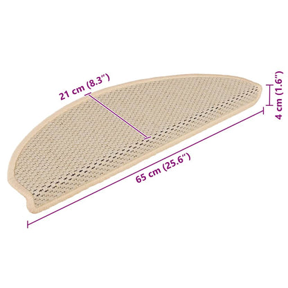 Tappeti Autoadesivi Scale Aspetto Sisal 15 pz 65x21x4cm Berbero | homemem39