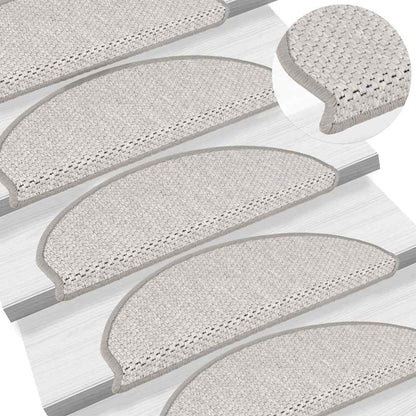 Tappeti Autoadesivi Scale Aspetto Sisal 15 pz 65x21x4cm Platino | homemem39