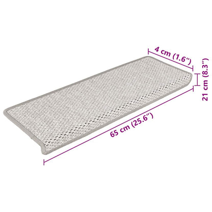 Tappeti Autoadesivi Scale Aspetto Sisal 15 pz 65x21x4cm Platino | homemem39