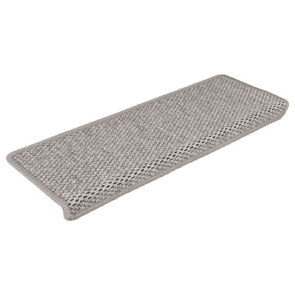 Tappeti Autoadesivi Scale Aspetto Sisal 15 pz 65x21x4cm Argento | homemem39