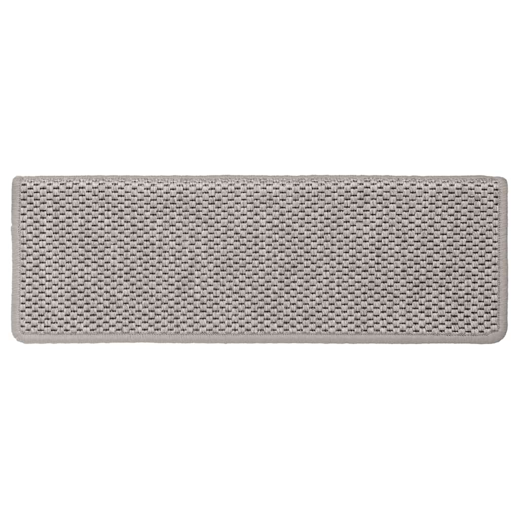 Tappeti Autoadesivi Scale Aspetto Sisal 15 pz 65x21x4cm Argento | homemem39