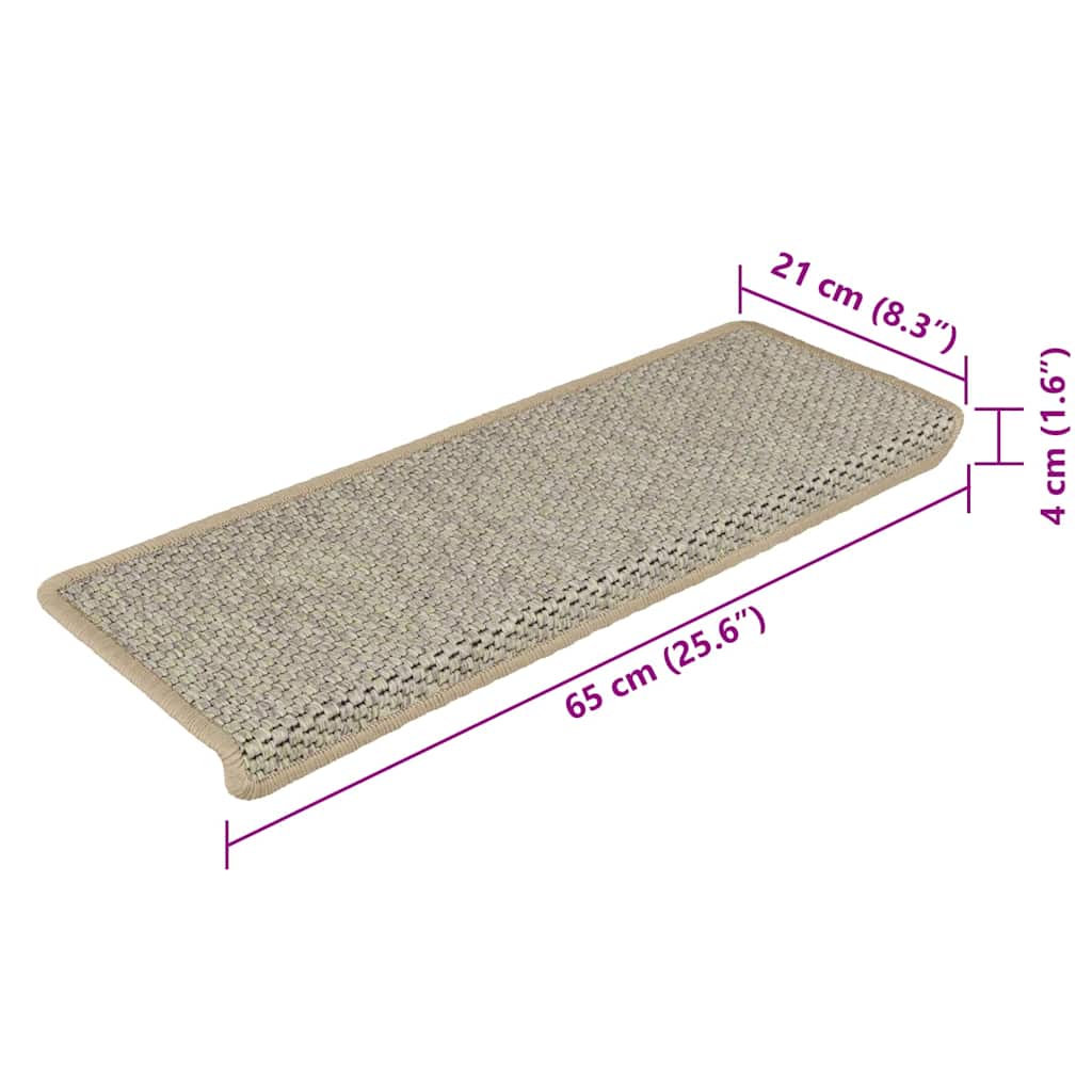 Tappeti Autoadesivi Scale Aspetto Sisal 15 pz 65x21x4 cm Verde Chiaro | homemem39