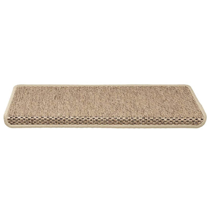 Tappeti Autoadesivi Scale Aspetto Sisal 15 pz 65x21x4 cm Sabbia | homemem39