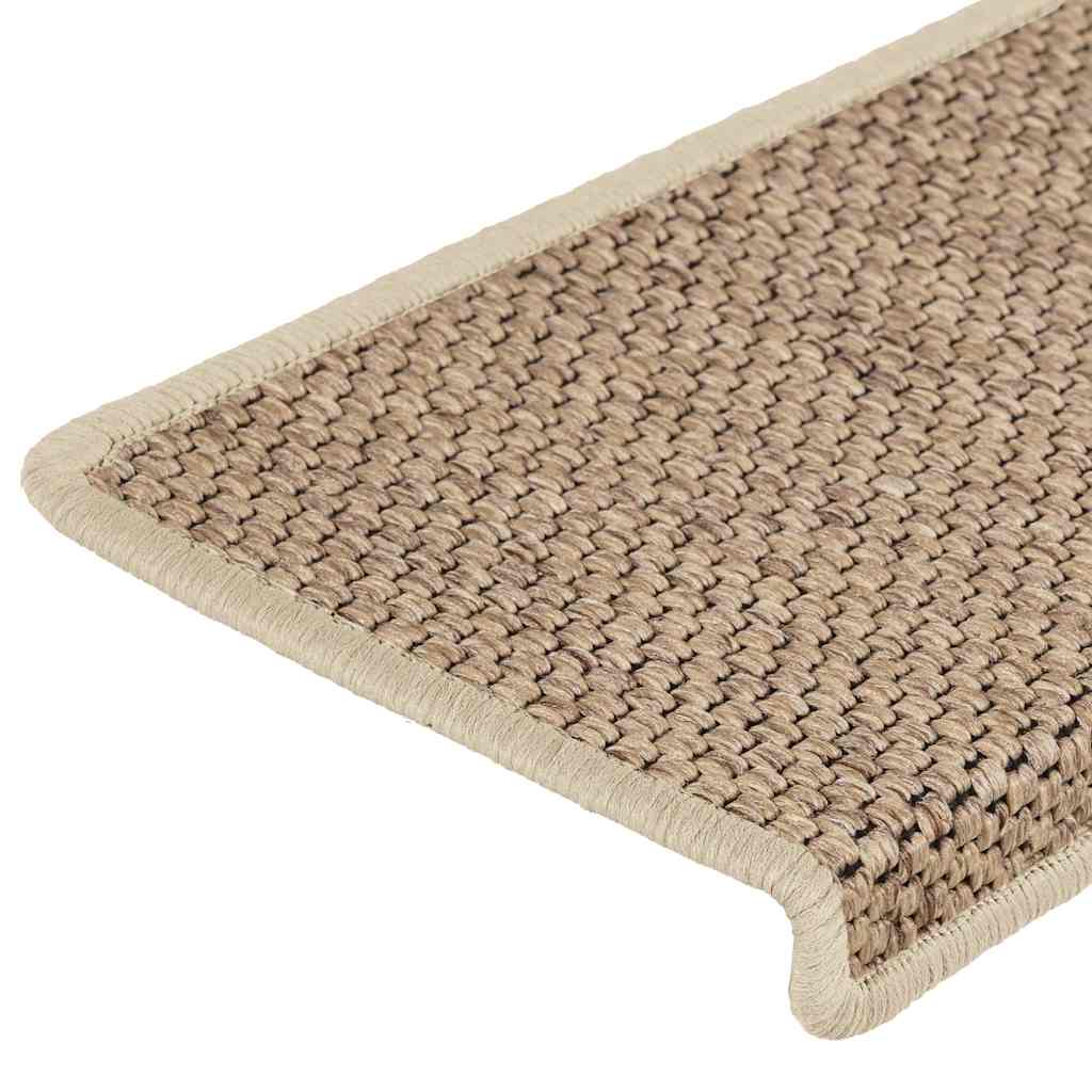 Tappeti Autoadesivi Scale Aspetto Sisal 15 pz 65x21x4 cm Sabbia | homemem39