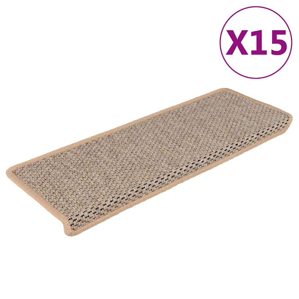Tappeti Adesivi Scale Aspetto Sisal 15pz Chiaro