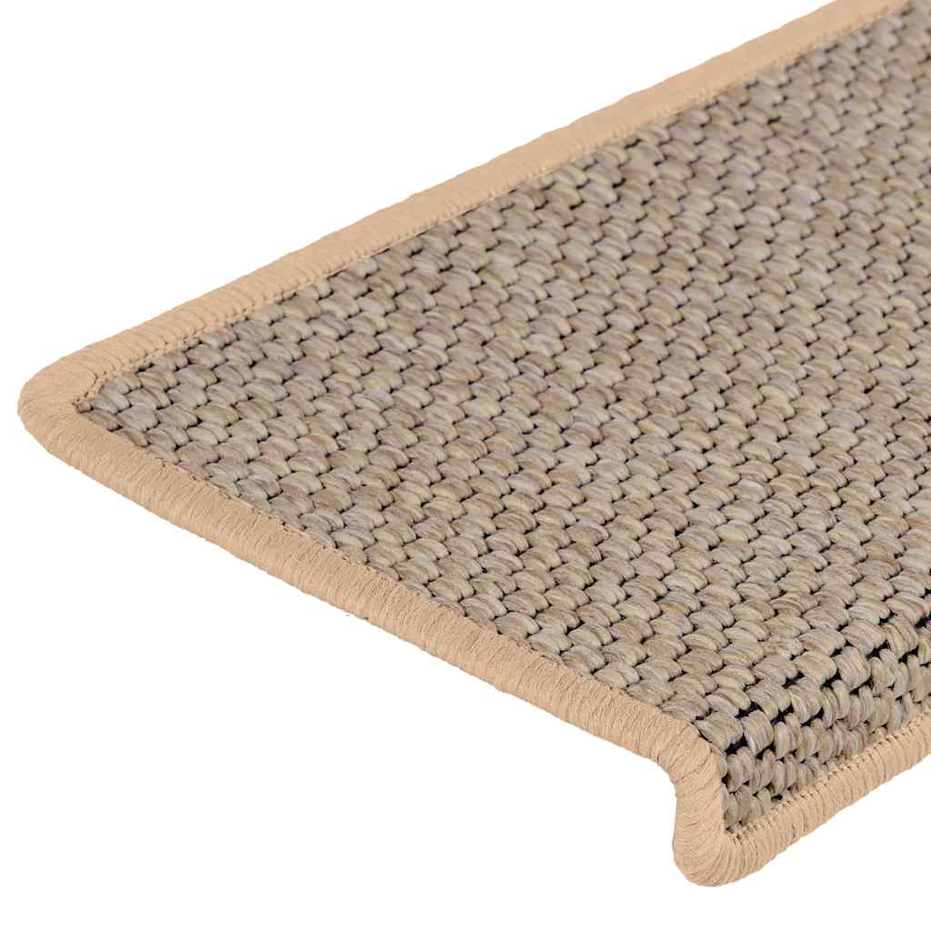 Tappeti Adesivi Scale Aspetto Sisal 15pz 65x21x4cm Beige Chiaro | homemem39