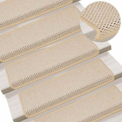 Tappeti Autoadesivi Scale Aspetto Sisal 15 pz 65x21x4 cm Berber