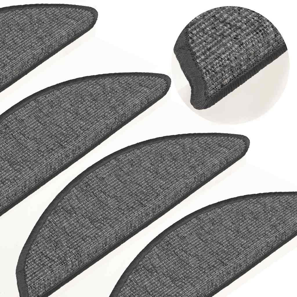 Tappetini per scale 15 pz 56x17x3 cm Beige e Grigio Semicircolari | homemem39