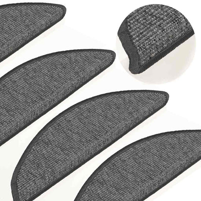 Tappetini per scale 15 pz 56x17x3 cm Beige e Grigio Semicircolari | homemem39