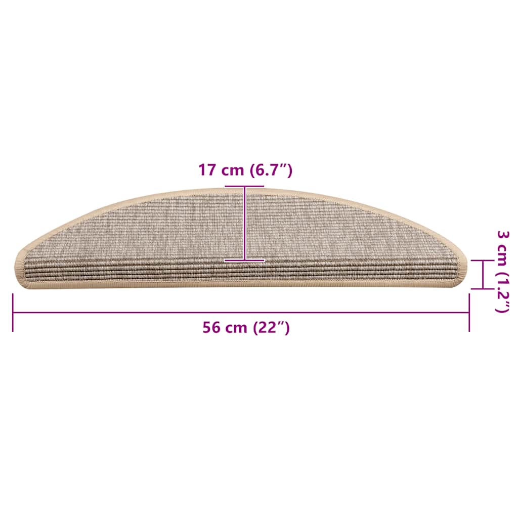 Tappetini per scale 15 pz 56x17x3 cm Argento Semicircolari | homemem39