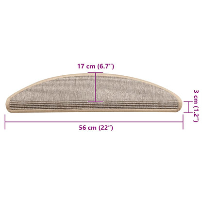Tappetini per scale 15 pz 56x17x3 cm Argento Semicircolari | homemem39