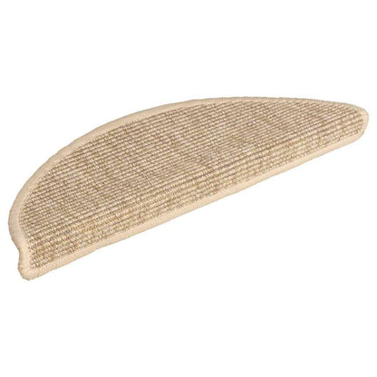 Tappetini per scale 15 pz 56x17x3 cm Beige chiaro Semicircolari | homemem39