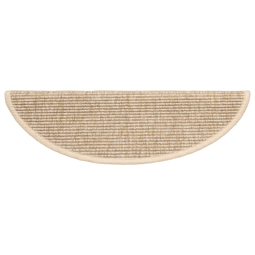 Tappetini per scale 15 pz 56x17x3 cm Beige chiaro Semicircolari | homemem39