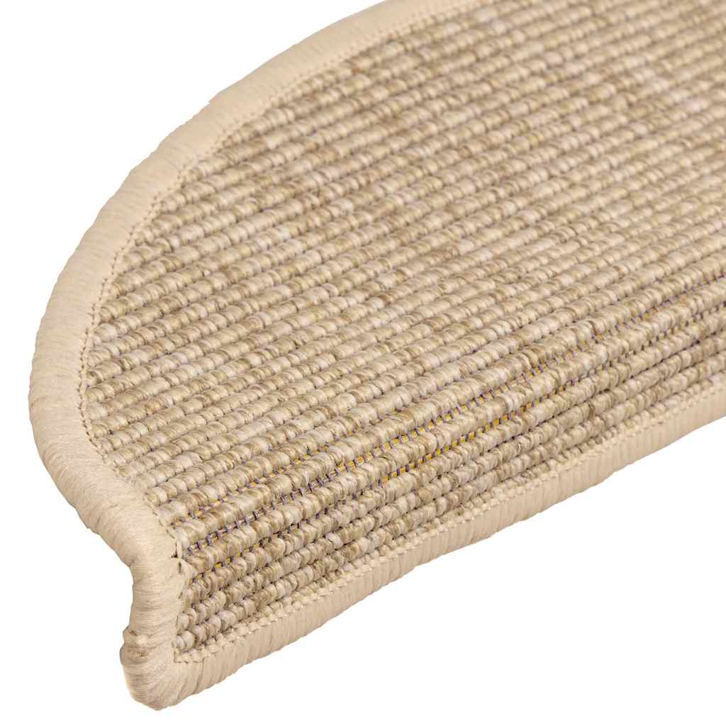 Tappetini per scale 15 pz 56x17x3 cm Beige chiaro Semicircolari | homemem39
