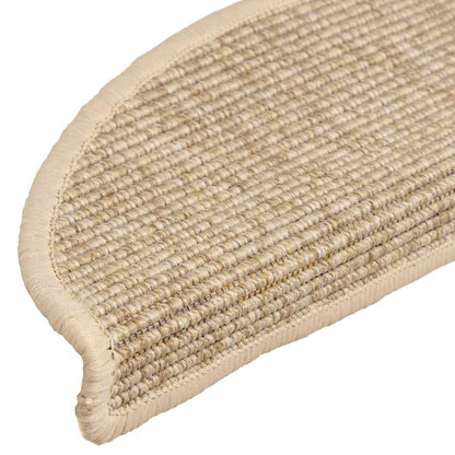 Tappetini per scale 15 pz 56x17x3 cm Beige chiaro Semicircolari | homemem39