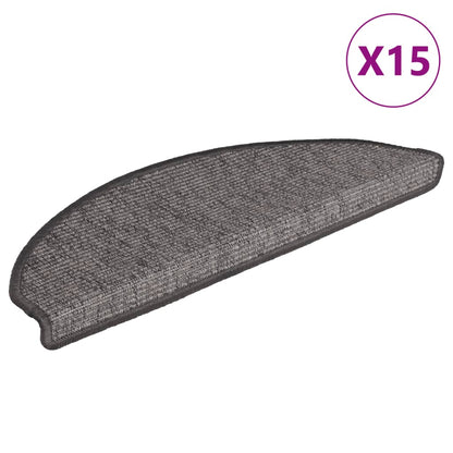 Tappetini per scale 15 pz 65x21x4 cm Beige e Grigio Semicircolari Grandi - homemem39
