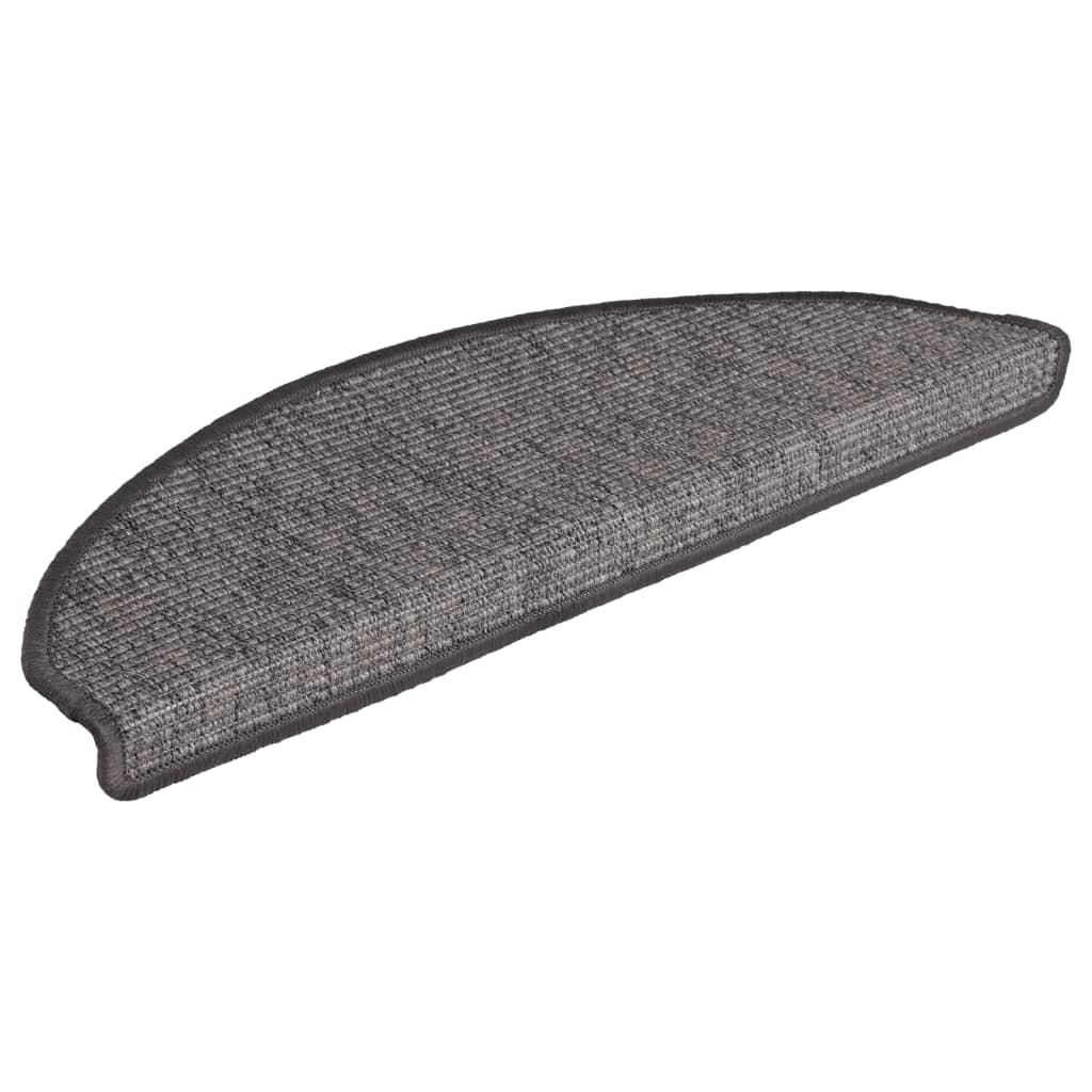 Tappetini per scale 15 pz 65x21x4 cm Beige e Grigio Semicircolari Grandi - homemem39