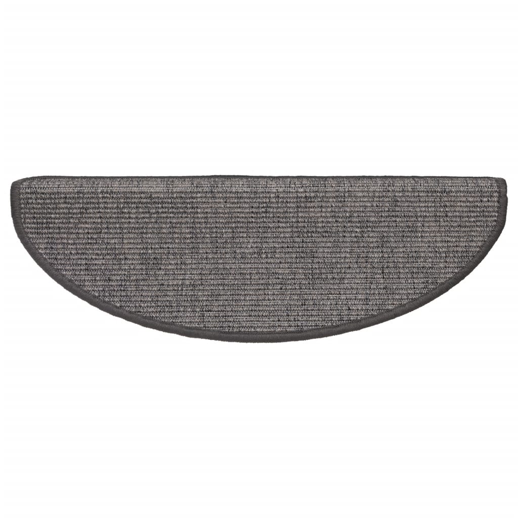 Tappetini per scale 15 pz 65x21x4 cm Beige e Grigio Semicircolari Grandi - homemem39