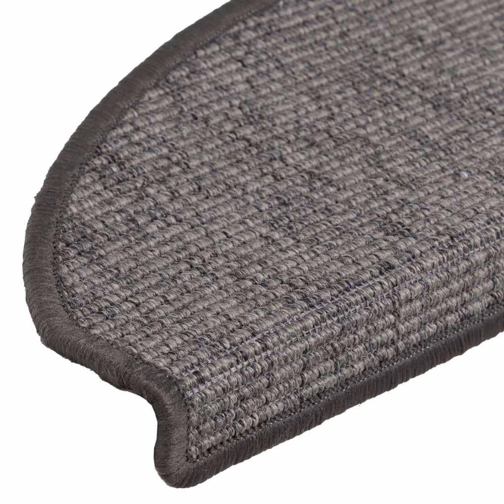 Tappetini per scale 15 pz 65x21x4 cm Beige e Grigio Semicircolari Grandi - homemem39