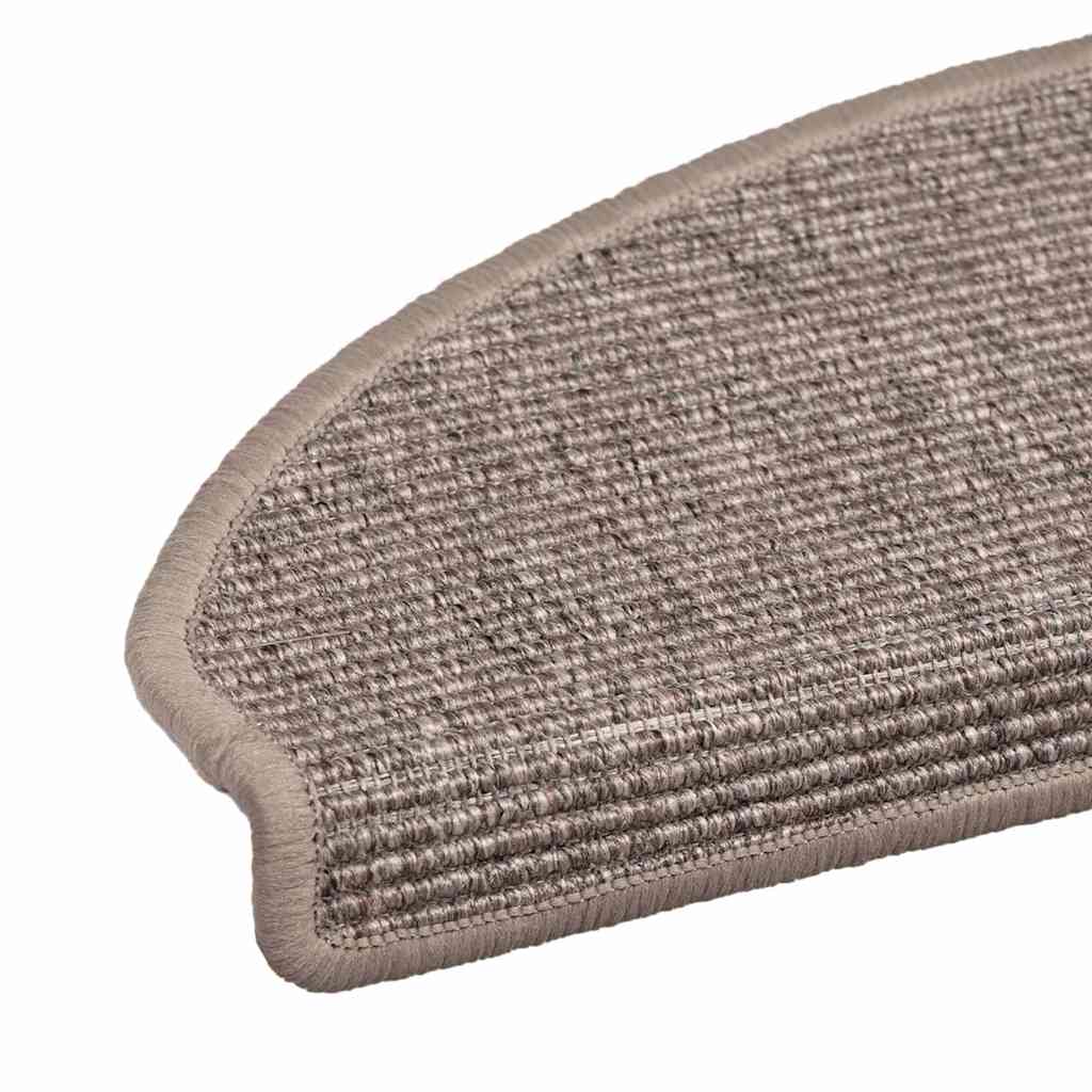 Tappetini per scale 15 pz 65x21x4 cm Beige scuro Semicircolari Grandi | homemem39