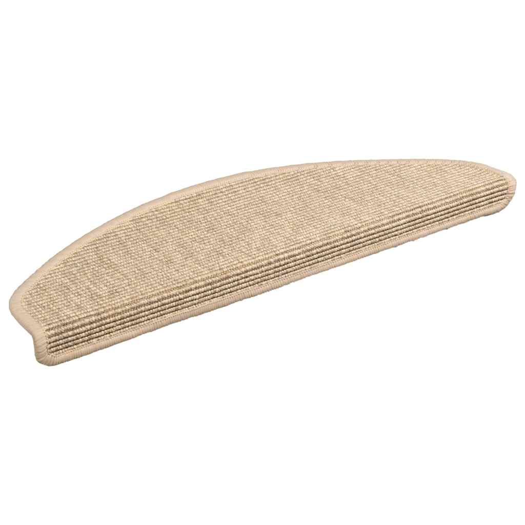 Tappetini per scale 15 pz 65x21x4 cm Beige chiaro Semicircolari Grandi | homemem39