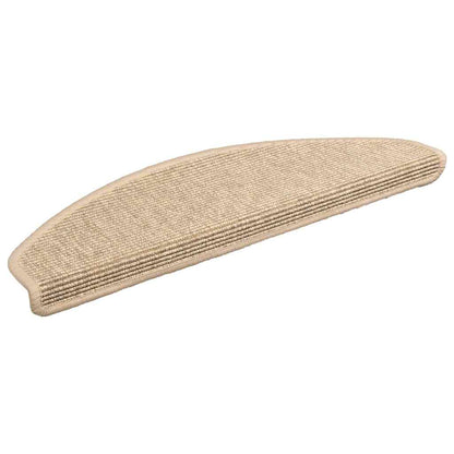 Tappetini per scale 15 pz 65x21x4 cm Beige chiaro Semicircolari Grandi | homemem39