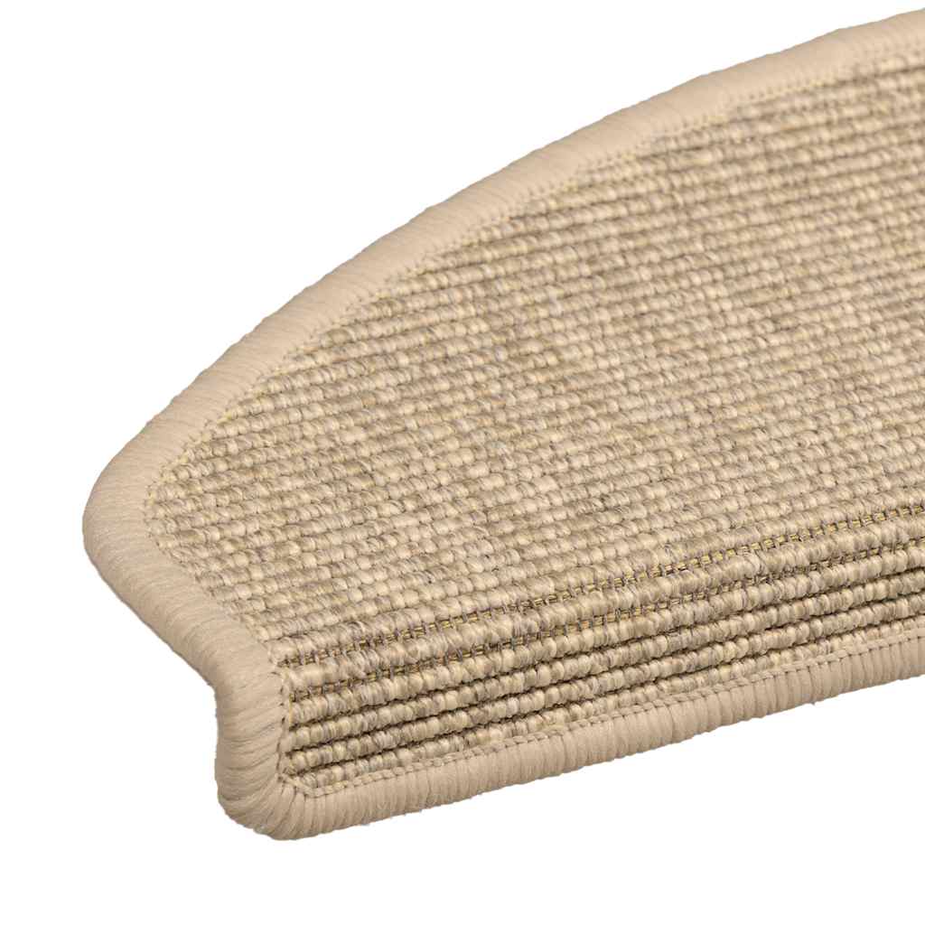 Tappetini per scale 15 pz 65x21x4 cm Beige chiaro Semicircolari Grandi | homemem39