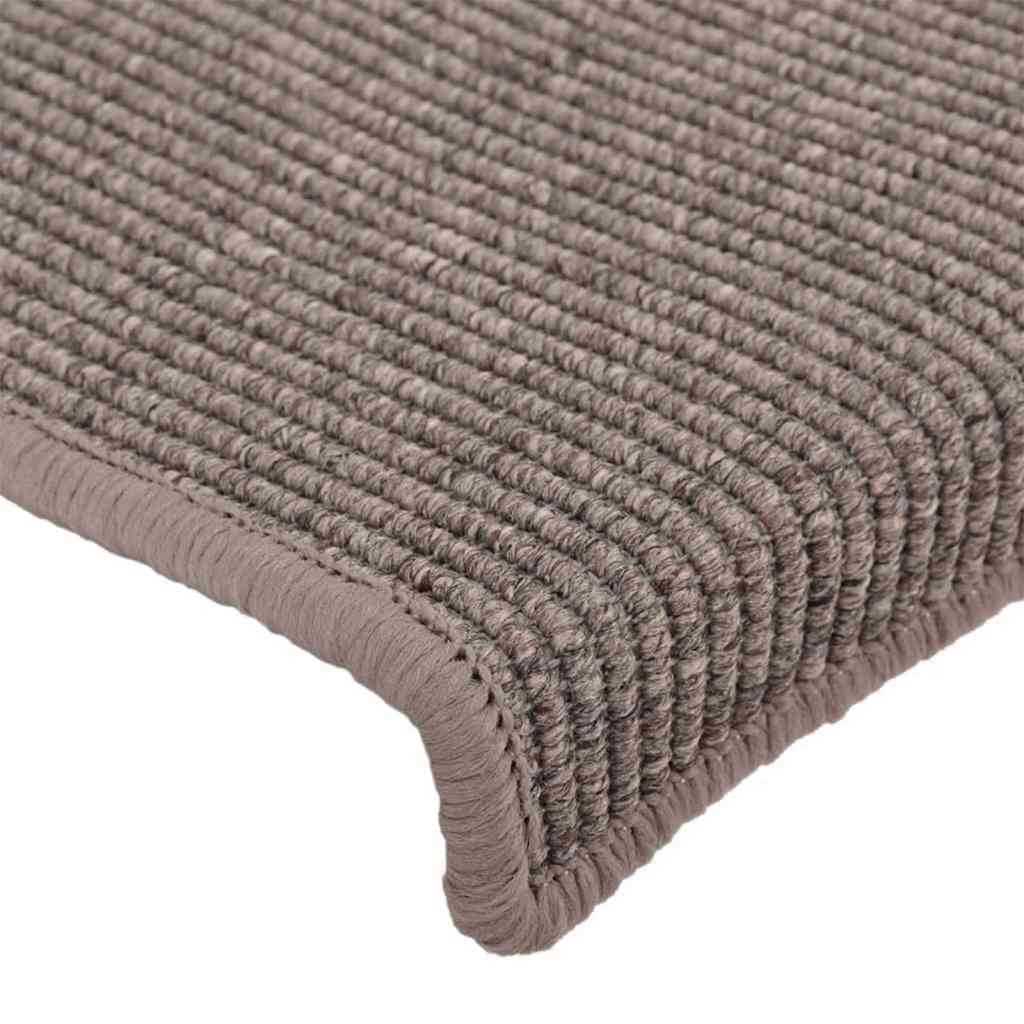 Tappetini per scale 15 pz 65x21x4 cm Beige scuro con bordo rettangolare | homemem39