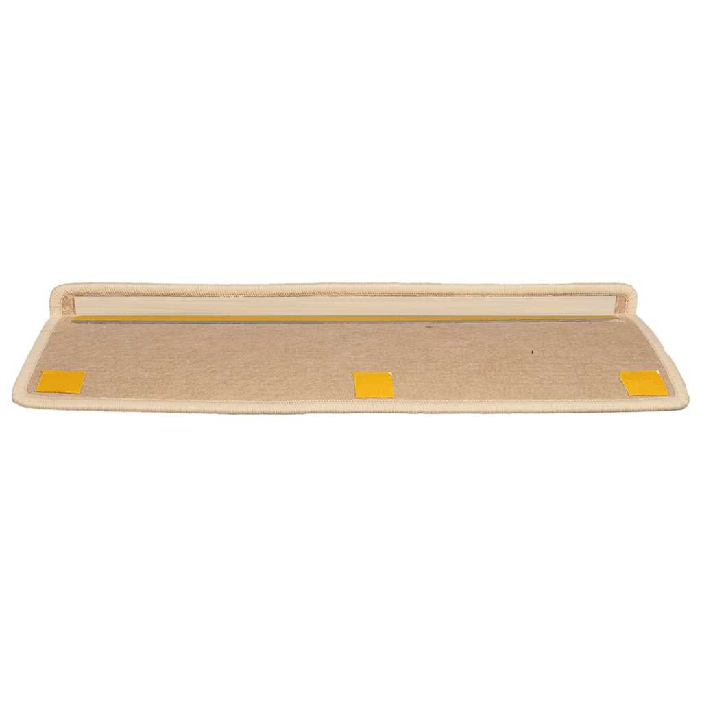Tappetini per scale 15 pz 65x21x4 cm Beige chiaro Bordo rettangolare | homemem39