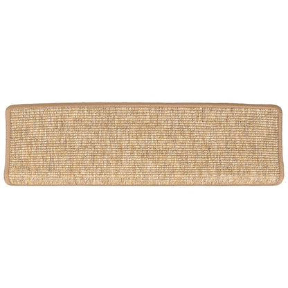 Tappetini per scale 15 pz 65x21x4 cm Marrone chiaro Bordo rettangolare | homemem39