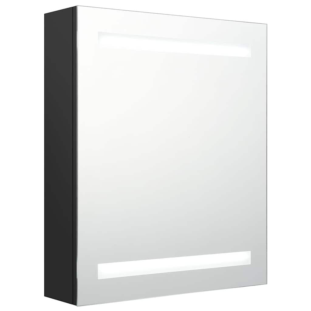 Armadietto a Specchio con LED Nero 50x14x60 cm in MDF | homemem39