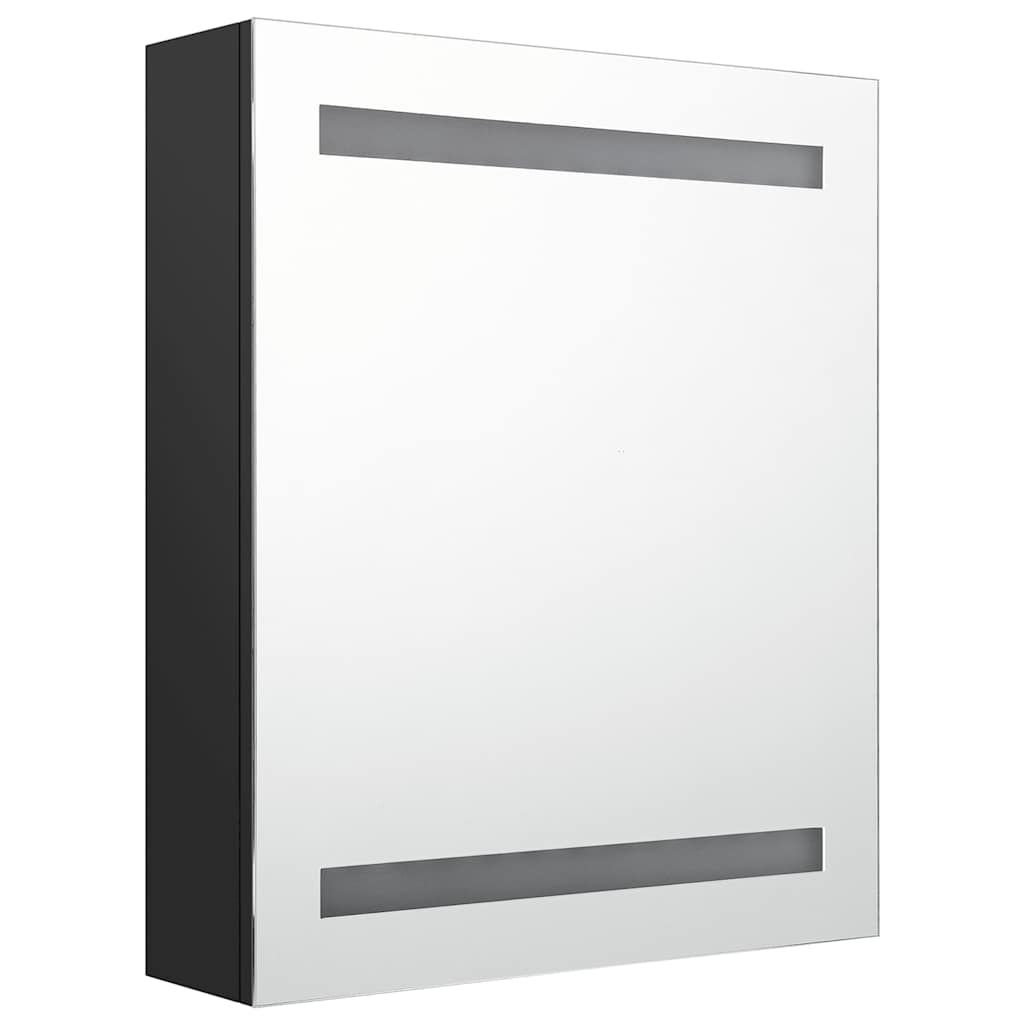 Armadietto a Specchio con LED Nero 50x14x60 cm in MDF | homemem39
