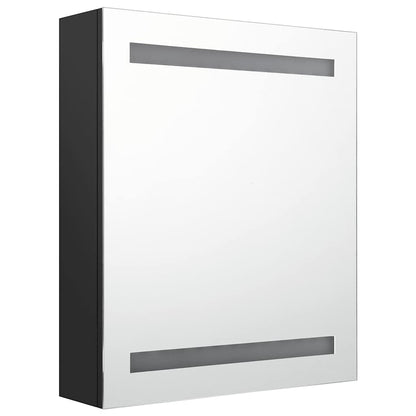 Armadietto a Specchio con LED Nero 50x14x60 cm in MDF | homemem39