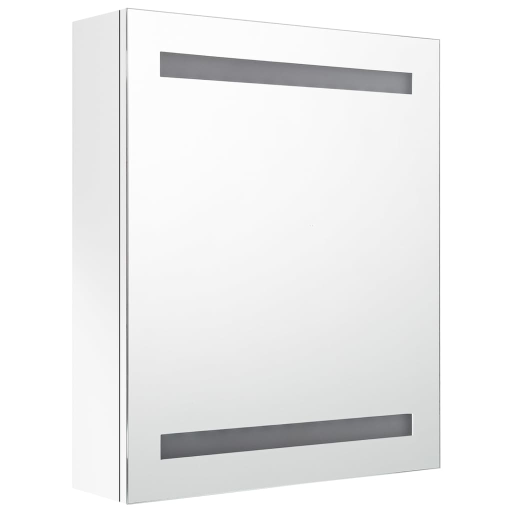 Armadietto Bagno con Specchio e LED Bianco Lucido 50x14x60 cm | homemem39