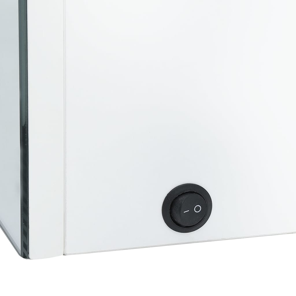 Armadietto Bagno con Specchio e LED Bianco Lucido 50x14x60 cm | homemem39