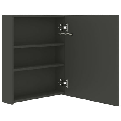 Armadietto Bagno con Specchio e LED Antracite 50x14x60 cm - homemem39