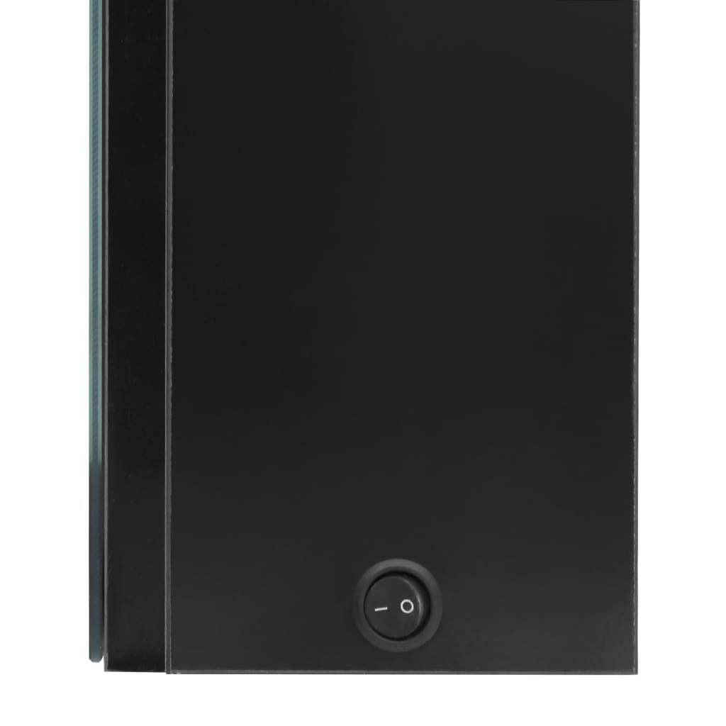 Armadietto Bagno con Specchio e LED Nero Lucido 50x13x70 cm | homemem39