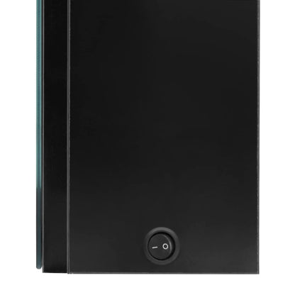 Armadietto Bagno con Specchio e LED Nero Lucido 50x13x70 cm | homemem39
