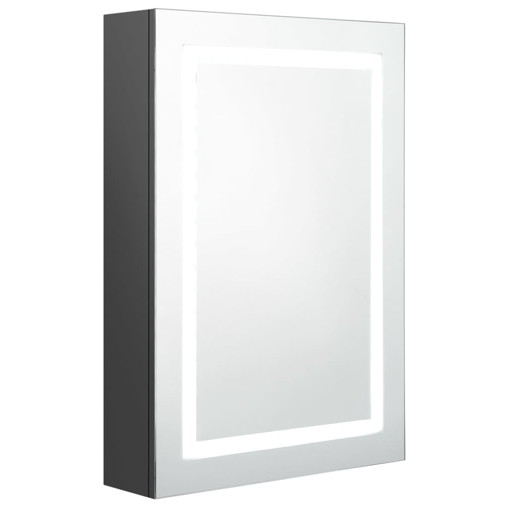 Armadietto Bagno con Specchio e LED Grigio 50x13x70 cm | homemem39