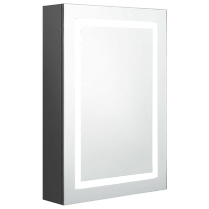 Armadietto Bagno con Specchio e LED Grigio 50x13x70 cm | homemem39