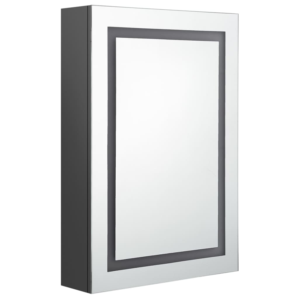 Armadietto Bagno con Specchio e LED Grigio 50x13x70 cm | homemem39