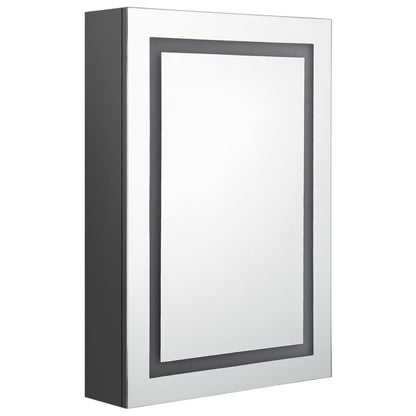 Armadietto Bagno con Specchio e LED Grigio 50x13x70 cm | homemem39