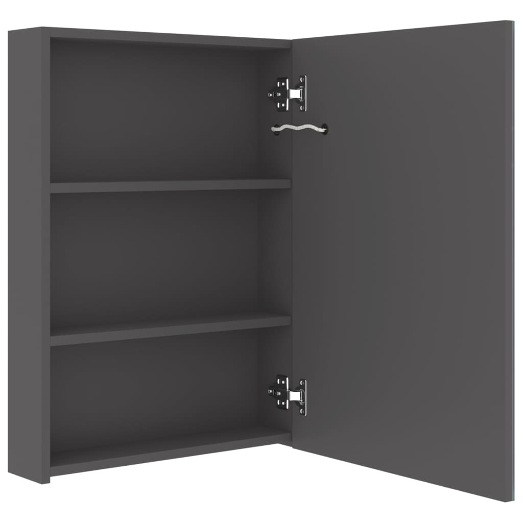 Armadietto Bagno con Specchio e LED Grigio 50x13x70 cm | homemem39