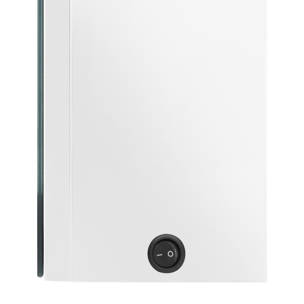 Armadietto Bagno con Specchio e LED Bianco Lucido 50x13x70 cm | homemem39