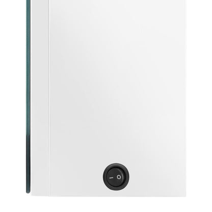 Armadietto Bagno con Specchio e LED Bianco Lucido 50x13x70 cm | homemem39