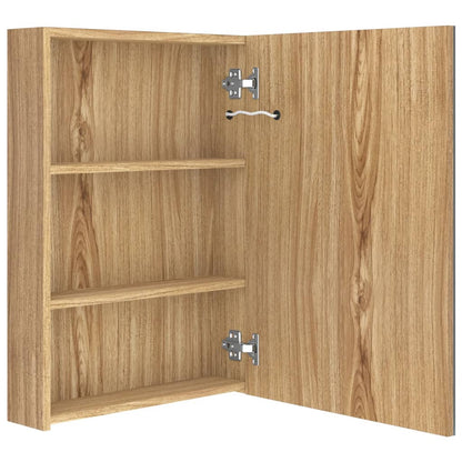 Armadietto Bagno con Specchio e LED Rovere 50x13x70 cm | homemem39
