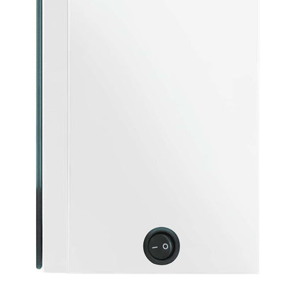 Armadietto Bagno con Specchio e LED Bianco Lucido 50x13x70 cm | homemem39