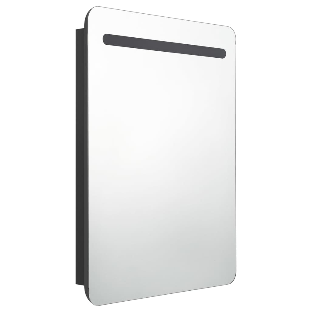 Armadietto a Specchio con LED Nero 60x11x80 cm in MDF | homemem39