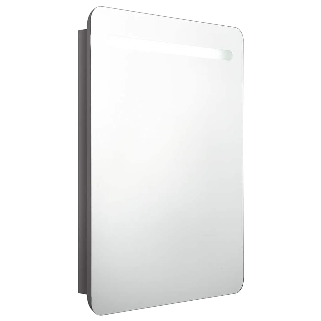 Armadietto Bagno con Specchio e LED Grigio Lucido 60x11x80 cm - homemem39